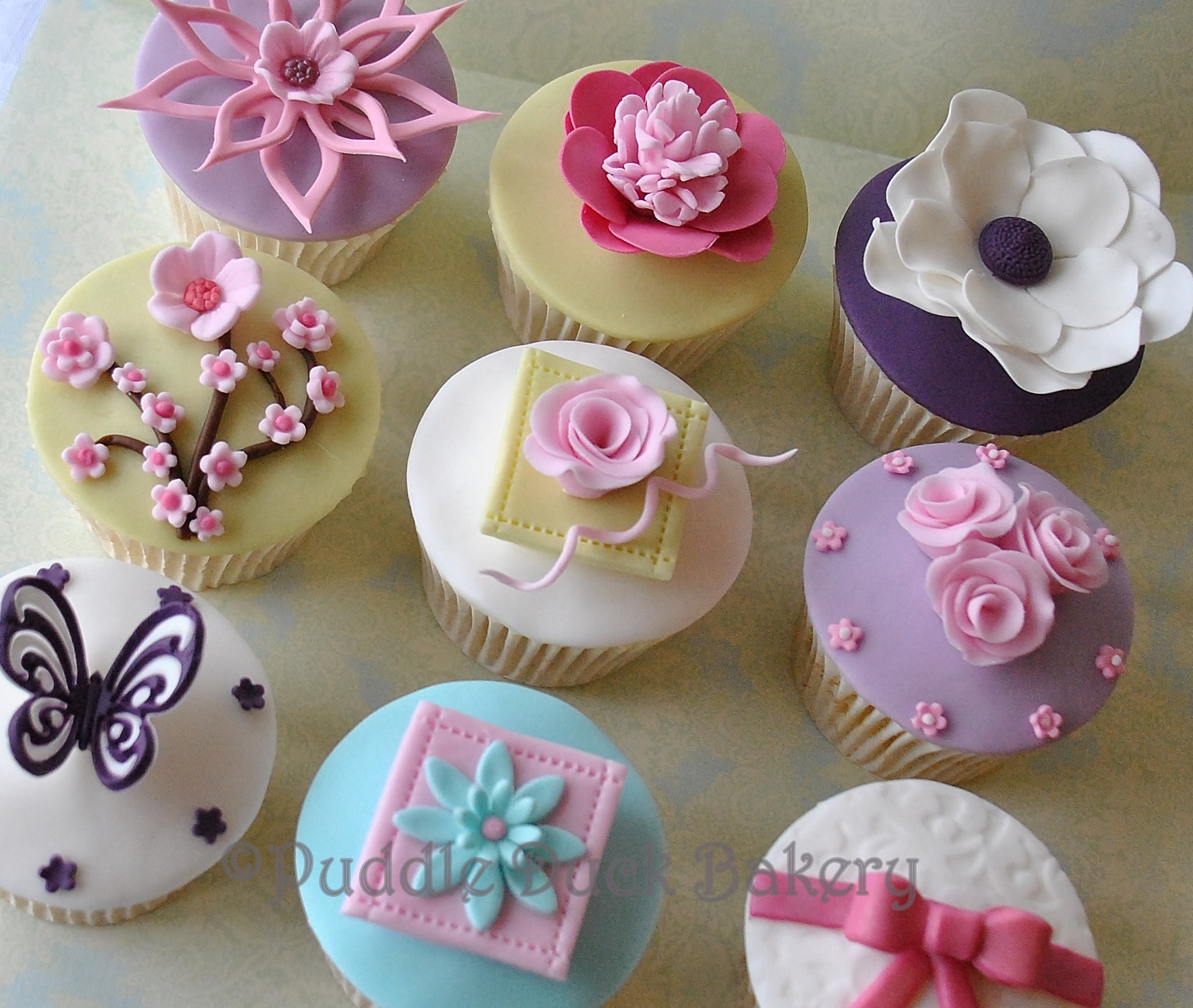 An assortment of sample cupcakes