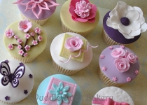 An assortment of sample cupcakes